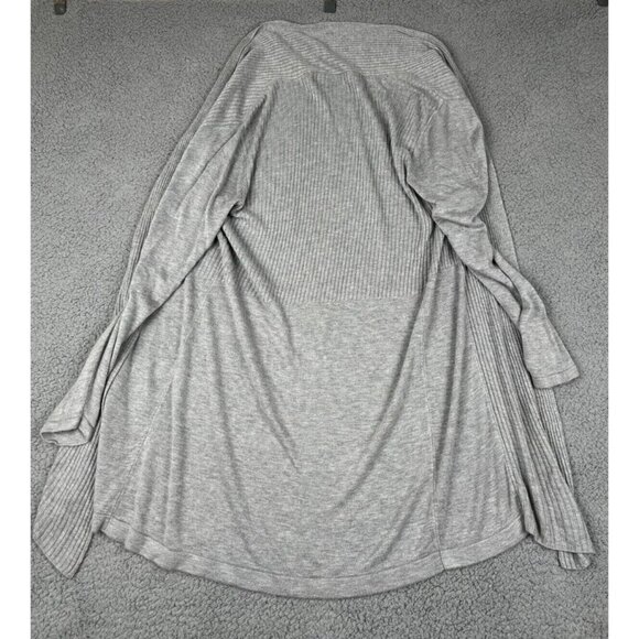 OST Open Long Gray Cardigan Kimono style size XL 90s Y2K Lightweight Spring - Picture 3 of 9